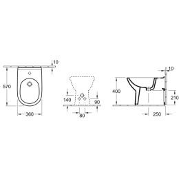 Биде напольное 54610001 VILLEROY&BOCH O'NOVO