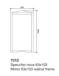 Зеркало Kerasan Retro 731330 63х116 белый матовый