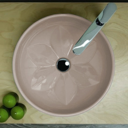 Фото AZZURRA FLEUR LALA045160F0TO*0 Раковина накладная круглая диаметр 45хh16см, без отв., цвет Tortora