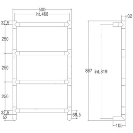 Фото Полотенцесушитель Margaroli Sereno 55824704CRNB Электрический, Хром