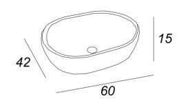 Раковина 60 см CezaresBellagio (50179) асимметричная