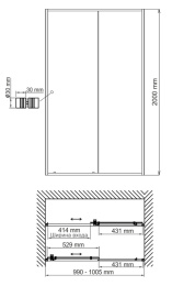 Душевая дверь WasserKRAFT Rhin 44S12, универсальная, 100 х 200 см