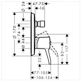 Смеситель для ванны 31345000 Hansgrohe Metropol Classic (хром)