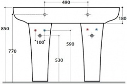 Фото Колонна под раковину Globo Genesis (GE005.BI) белый