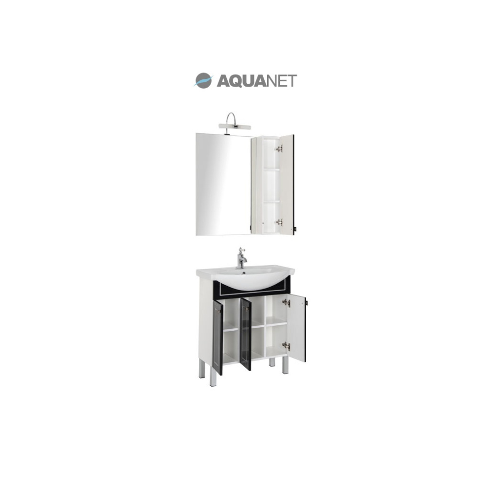 Мебель для ванной Aquanet Честер 75 черный/серебро