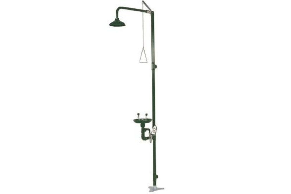 Фото Аварийный душ с раковиной для промывки глаз Nofer (SC700) зеленый