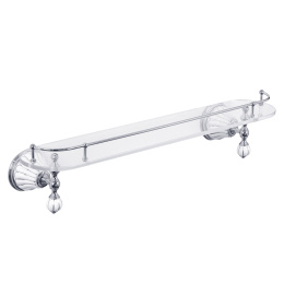 Фото Migliore Olivia 17557 Полка c галереей L60 см, стекло керамика белая с декором платина, хром