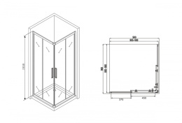 Душевой уголок Abber Schwarzer Diamant (AG02090BH)