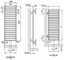 Полотенцесушитель Zehnder Subway Inox SUBI-130-045 Нержавеющая сталь
