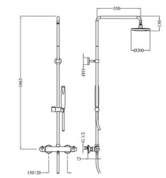 Teka Indic 86232302 Душевая система с термостатом