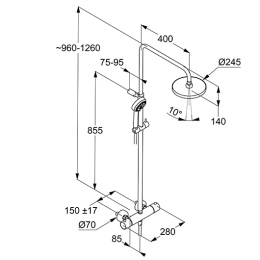 Фото Душевая система Kludi Logo (6808239-00) черный матовый