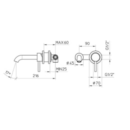 Смеситель для раковины Bossini Oki Z005302.073 черный матовый