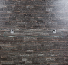 Фото Colombo Design PLUS W4916.HPS1 - Стеклянная полка для ванной комнаты, (нержавеющая сталь)