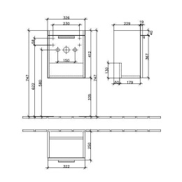 Тумба под раковину A25100N9 VILLEROY&BOCH SENTIQUE, 325x395x250 мм