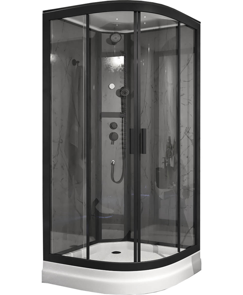 Фото Душевая кабина 100x100x222 Timo (ILMA-901 B) Без гидромассажа, акрил, Поддон низкий