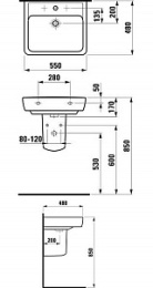 Раковина Laufen Pro 8.1895.1.000.104.1 55*48 см