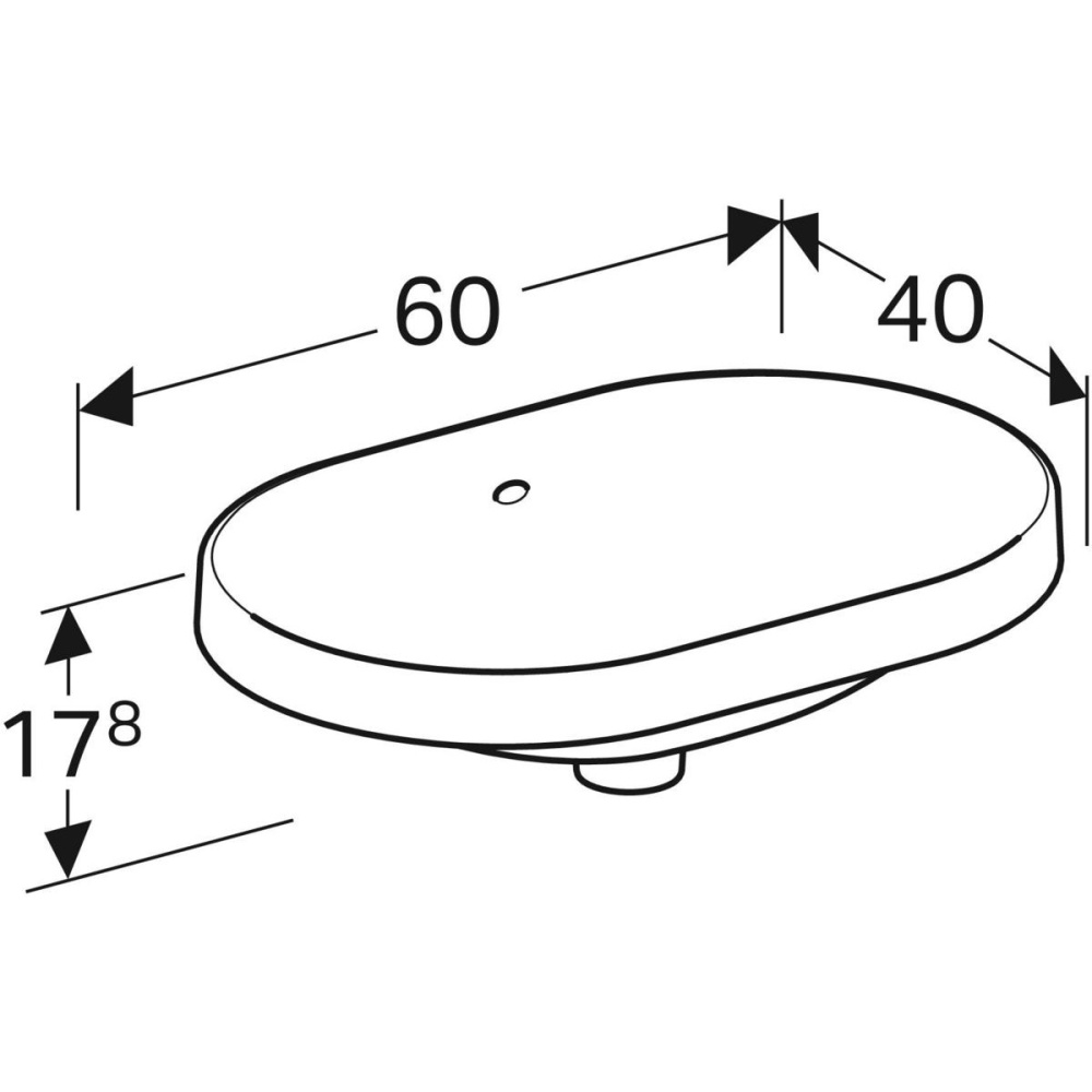 Geberit Variform 500.728.01.2 Раковина, встраиваемая сверху, накладная
