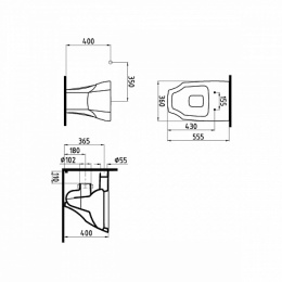 Унитаз приставной Bien Fracture FRKK05601VP1W3000 белый