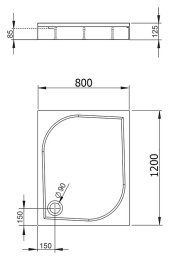 Фото Душевой поддон из искусственного камня Radaway Paros D 80x120x13 белый MBD8012-03-1