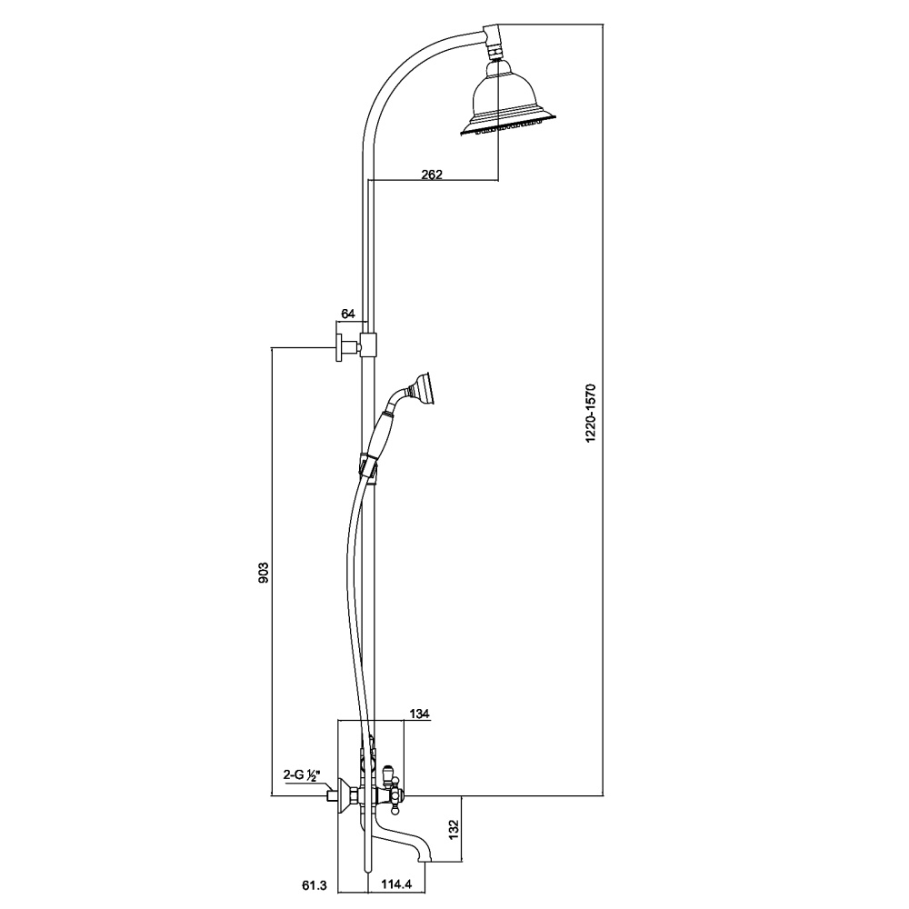 Фото Душевая система Timo Nelson (SX-1090 antique) бронза