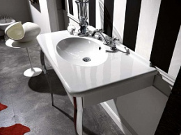 Раковина консоль Kerasan Retro 1049K0 на хромированных ножках (100 см)