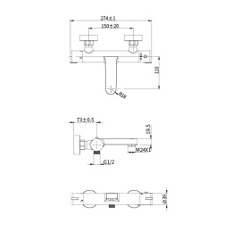Смеситель для ванны Olive'S TERMO (34200TM) хром