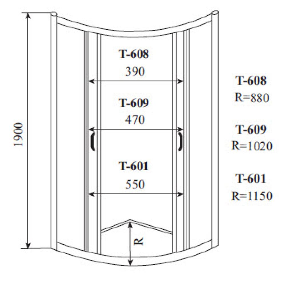 Фото Timo ALTTI душевой угол 608 Foggy Glass (80*80*190), шт