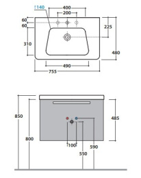 Фото Тумба с раковиной Globo Daily (DAM3X) белый
