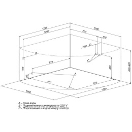 Акриловая ванна 130x135 Aquanet (00204049), Четверть круга