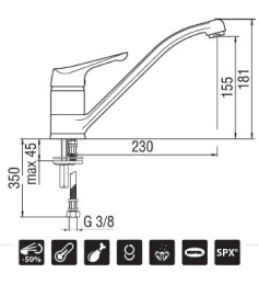 Nobili Skipper SK11113/2CR Смеситель для кухни (хром)