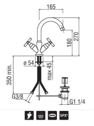 NOBILI Spring SP57118/1CR Смеситель для раковины (хром)