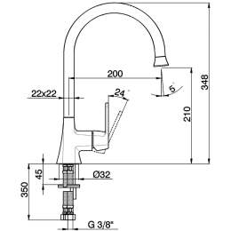 Смеситель для раковины Cisal Cherie CH0005347C, золото