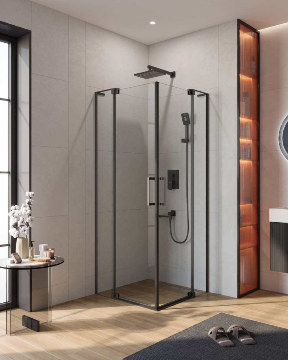 Душевой уголок Cezares SLIDER-A-2-90/100-C-Cr, 90/100 х 90/100 х 195 см, профиль хром, стекло прозра