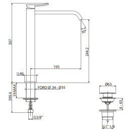 Смеситель для раковины Gattoni Ely 8848/88C0 Хром