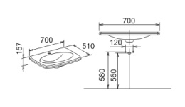 Фото Мебельная раковина 70 см Keuco Edition Palais 40360310001