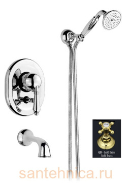 Фото Смеситель Nicolazzi Classico Monokomandi 3400GB76 для ванны, гальваническое золото/Mont Blanc