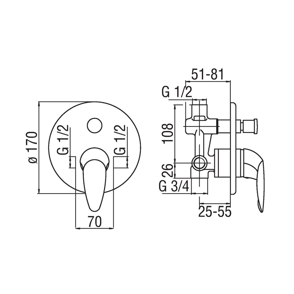 NOBILI Gulliver GA GA26100CR - Смеситель для ванны, душа (хром)