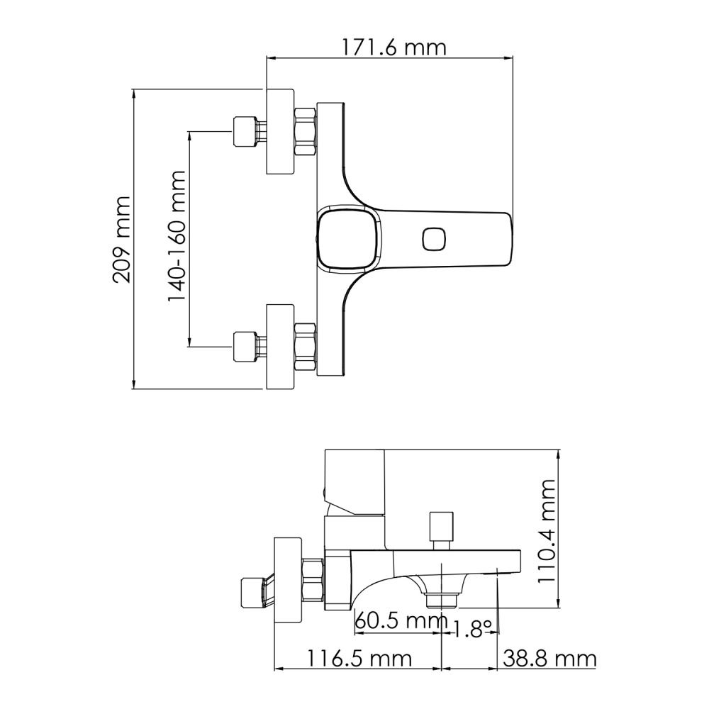 WasserKRAFT Naab 8601 Смеситель для ванны с коротким изливом