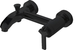 Фото Смеситель для ванны Bravat Waterfall black короткий излив, черный (F673107BM-01)