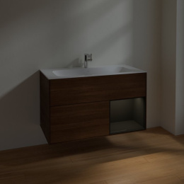 Villeroy Boch Finion F040PHGN Тумба под раковину 996х498 мм (glossy black/walnut veneer)