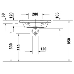 Умывальник  Duravit D-Neo 2367650000, белый