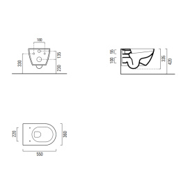 Чаша унитаза GSI Pura 55/F 881511 белый глянцевый