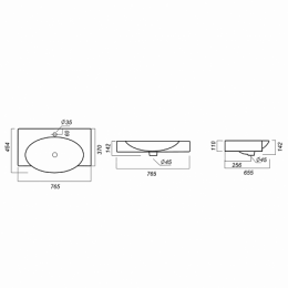 Раковина Sanita luxe Infinity INF76SLWB01KR 76 на кронштейнах