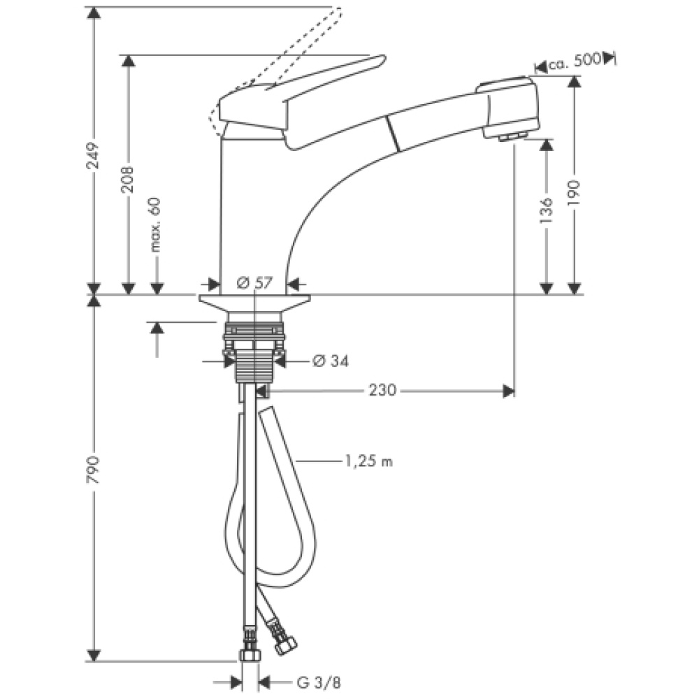 Смеситель для кухни Hansgrohe Metropol E (14837000) хром