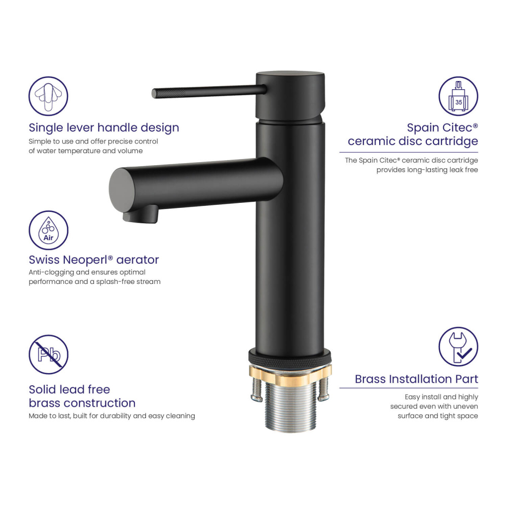 Фото Смеситель для раковины Timo Saona 2361/03F черный