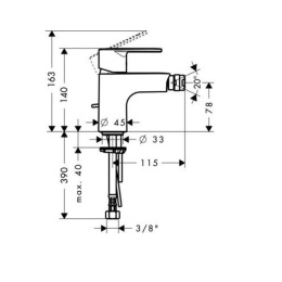 Смеситель для биде 31622000 Talis E² Hansgrohe
