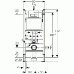 Инсталляция Geberit с унитазом Duravit Durastyle 458.125.21.1/45620900A1/0020790000, белый