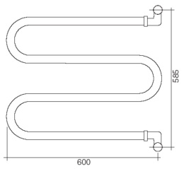 Фото Полотенцесушитель Margaroli Vento 400CG водяной, хром/золото