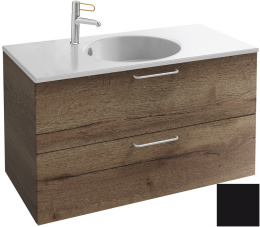 Тумба под раковину Jacob Delafon Odeon Rive Gauche 90 см, EB2523-RX-S14, цвет чёрный сатин, ручки на