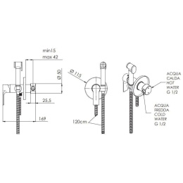 Гигиенический душ со смесителем REMER Energy EY65WNO, цвет: черный